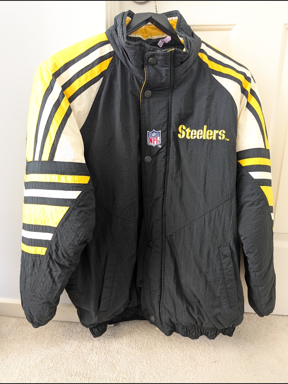 STARTER Black Yellow White Steelers Bomber Jacket